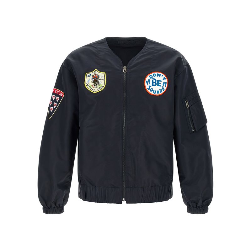 Kenzo Men 'Badges Collarless' Bomber Jacket